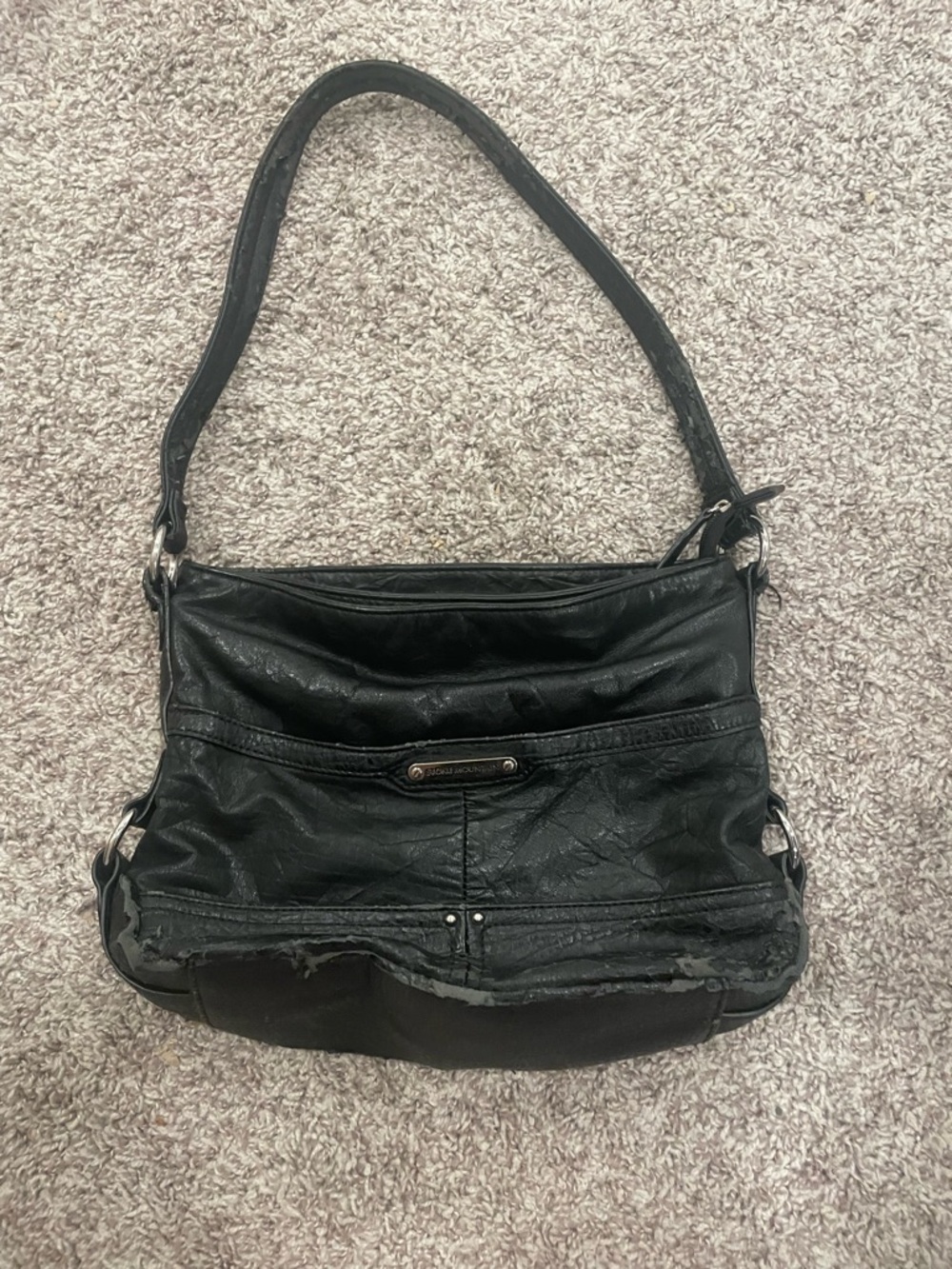 Classic Black Leather Shoulder Bag